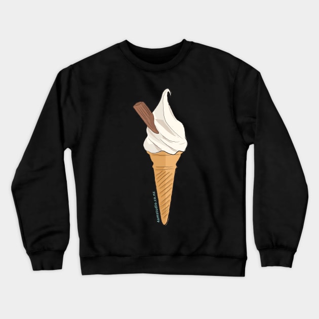 Hand Drawn New Zealand Soft Serve Ice Cream - Mr Whippy Crewneck Sweatshirt by 4amStudio